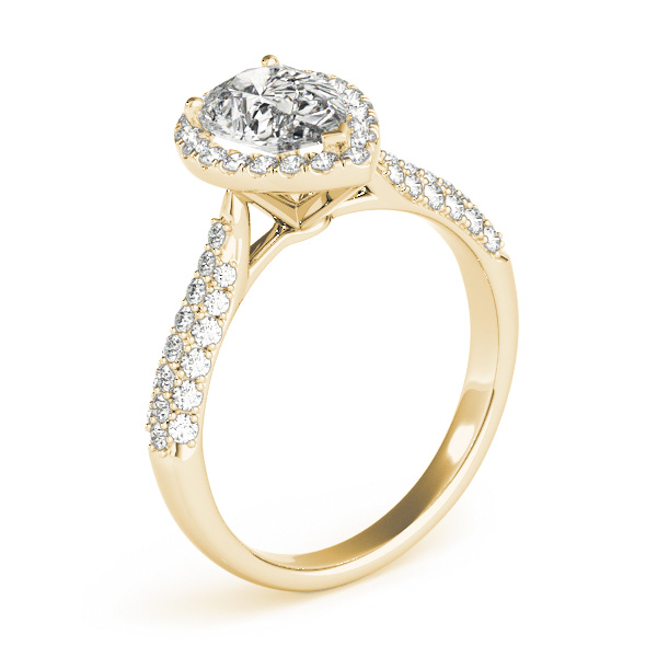 The Harlow Halo Engagement Ring, upright view