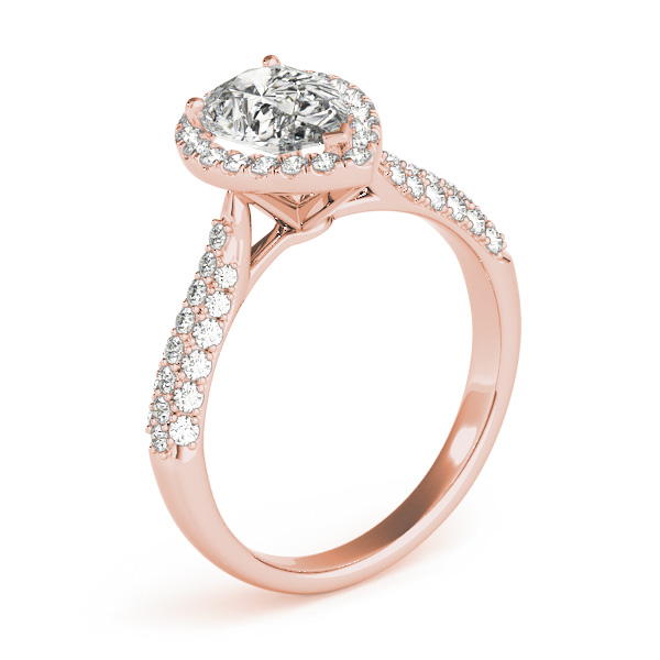 The Harlow Halo Engagement Ring, upright view
