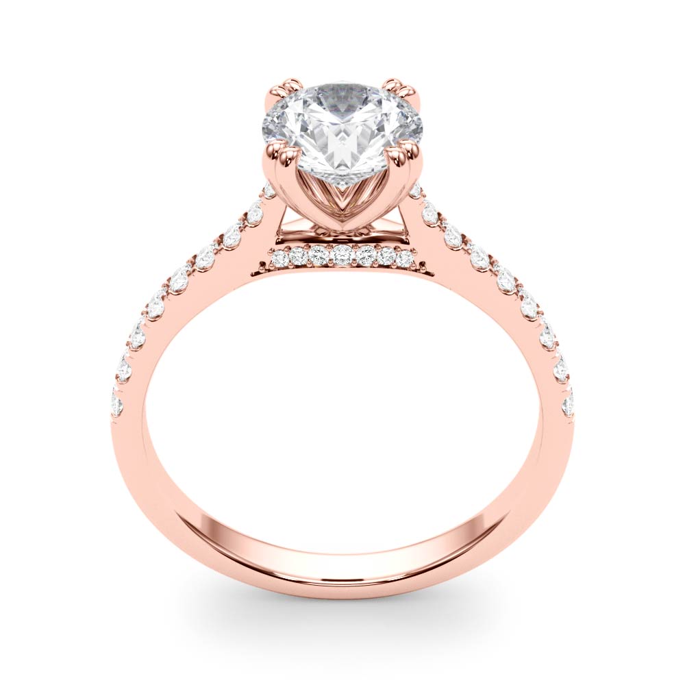 The Priscilla Hidden Halo Engagement Ring, upright view