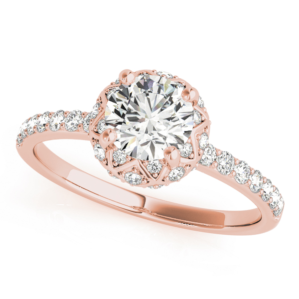 Vintage Single Row Halo Engagement Ring