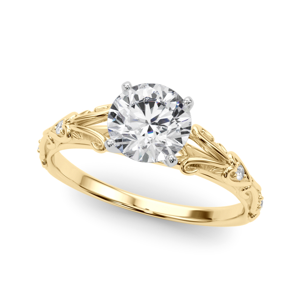 Accented Vintage-Inspired Engagement Ring