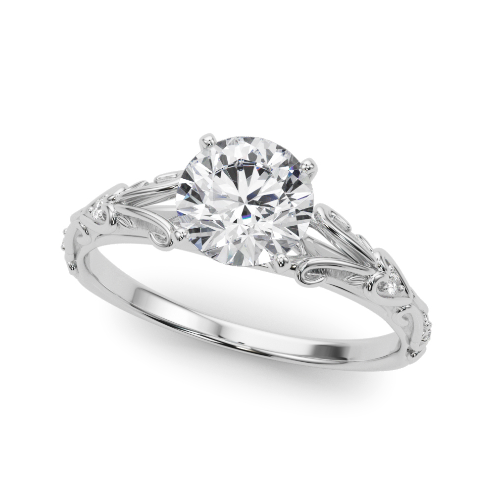 Accented Vintage-Inspired Engagement Ring