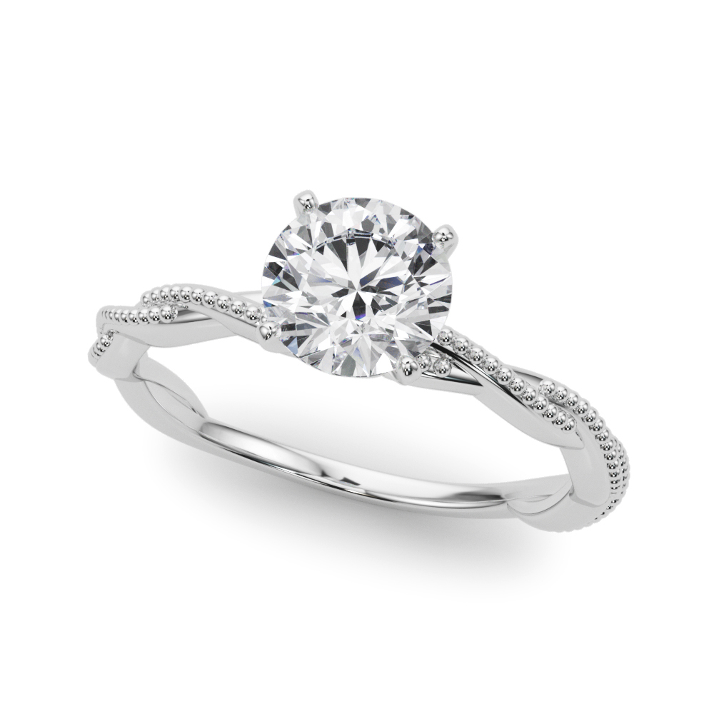 Twisting Milgrain Engagement Ring