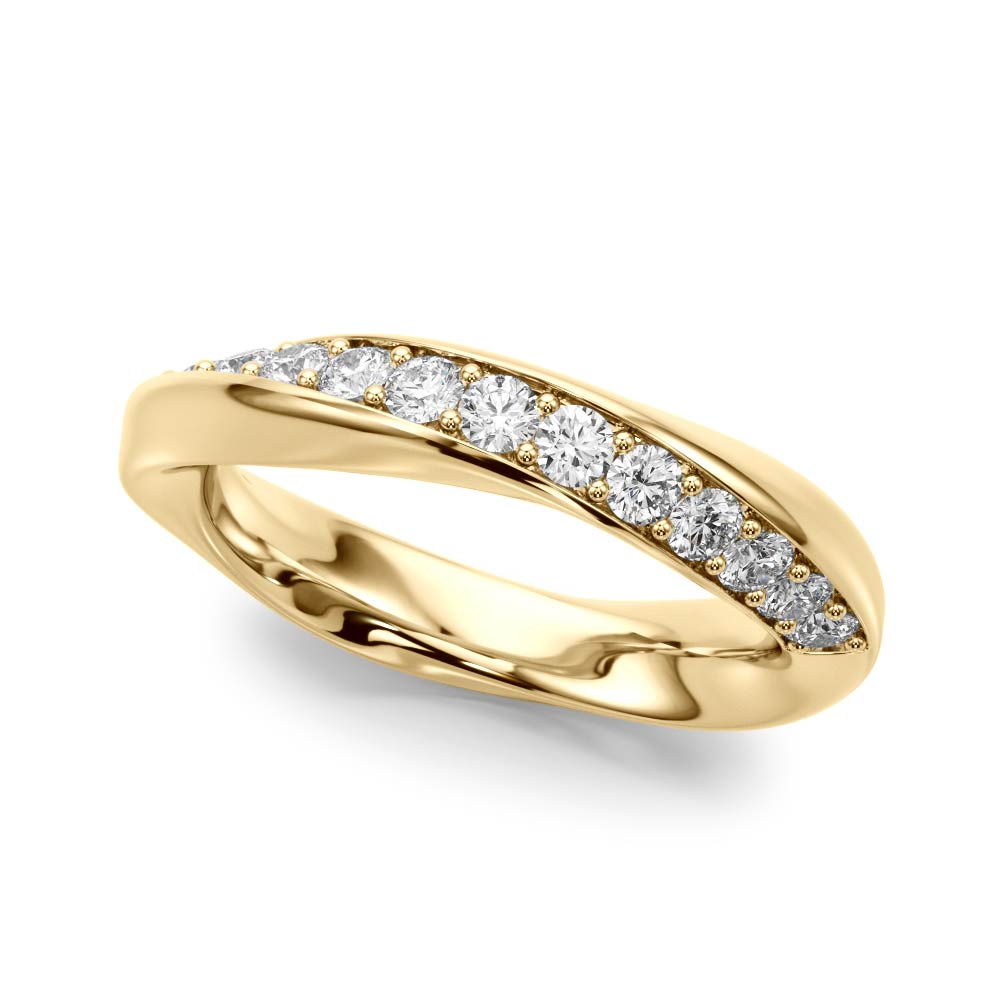 Twisted Prong In Channel Wedding Band