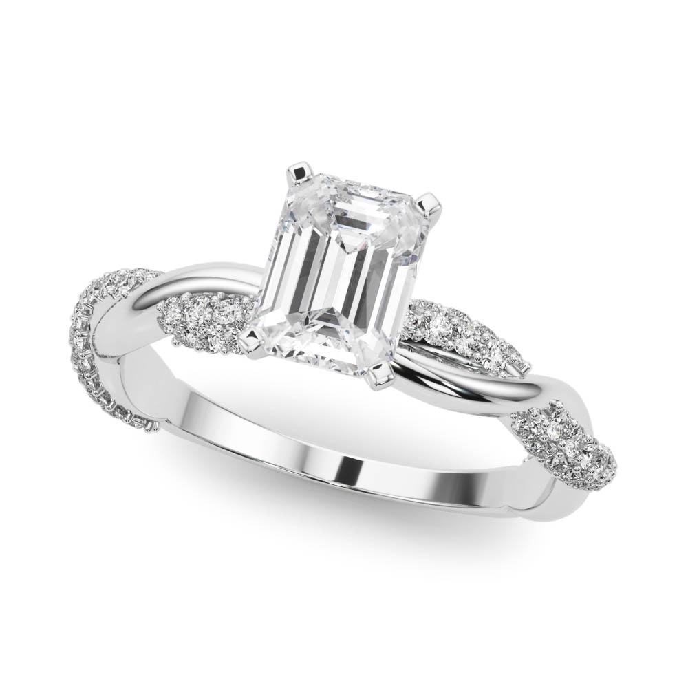 Twisting Alternating Pavé Engagement Ring