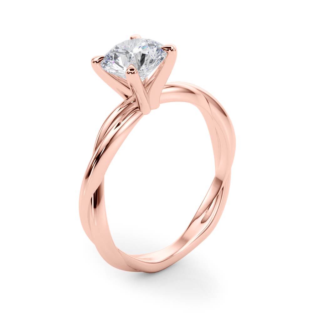The Camille Solitaire Engagement Ring, angled view