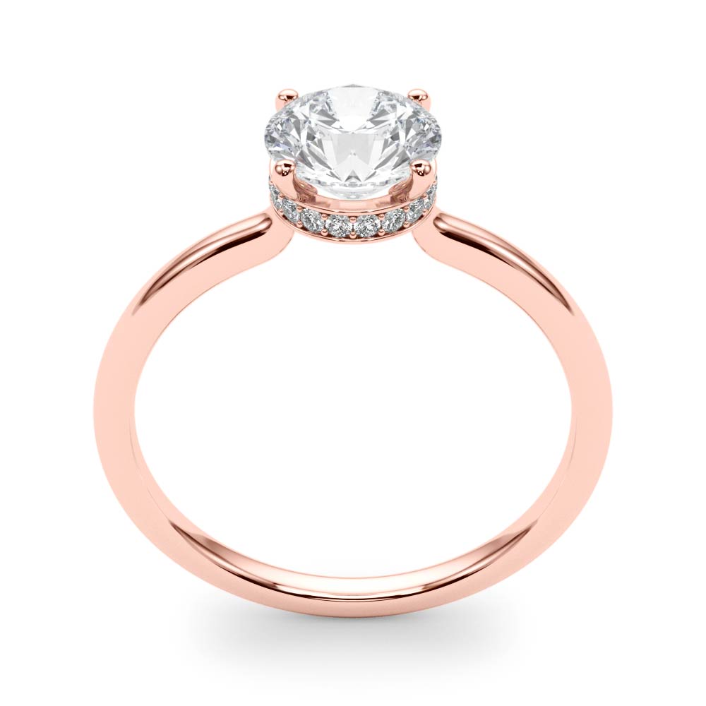 The Vera Hidden Halo Engagement Ring, upright view