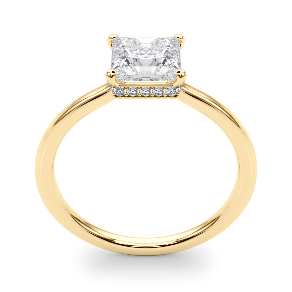 The Zelda Hidden Halo Engagement Ring, upright view