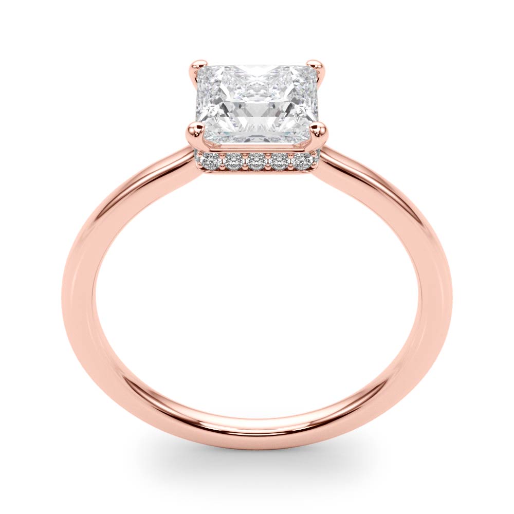 The Zelda Hidden Halo Engagement Ring, upright view