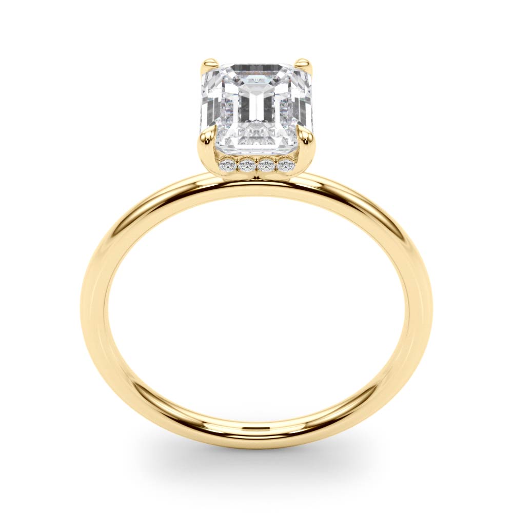 The Octavia Hidden Halo Engagement Ring, upright view