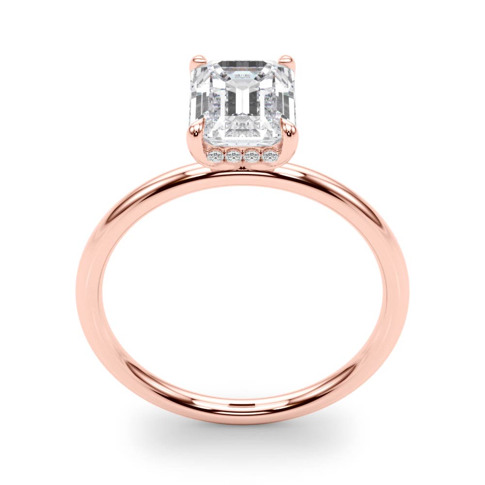 The Octavia Hidden Halo Engagement Ring, upright view