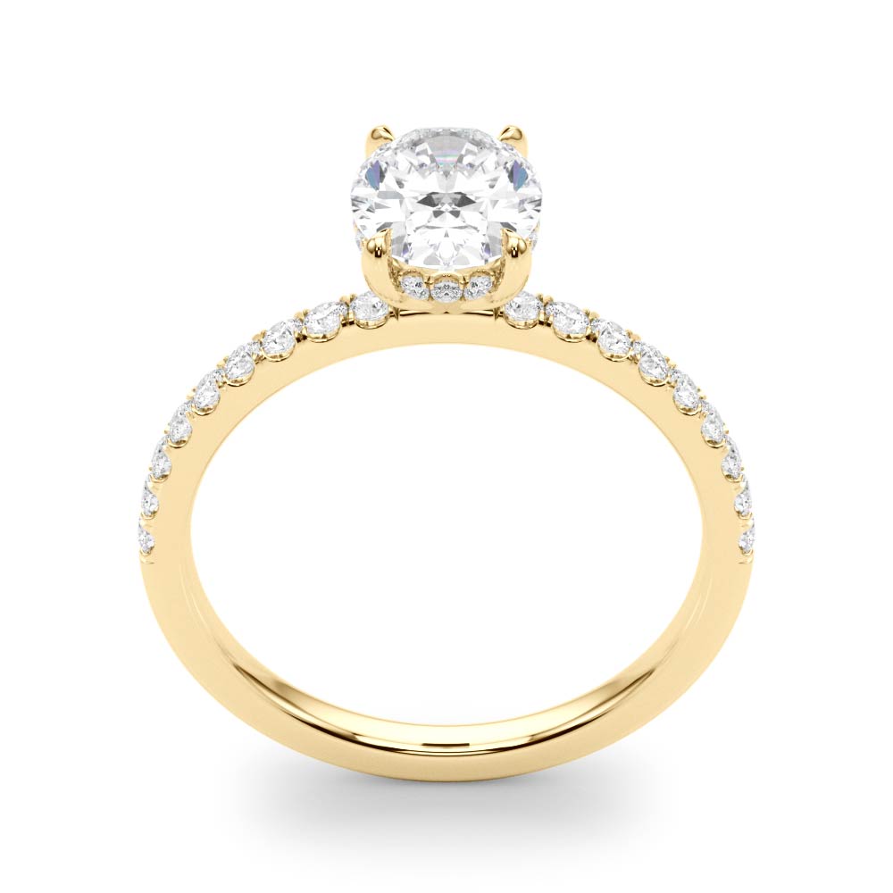 The Sarah Hidden Halo Engagement Ring, upright view