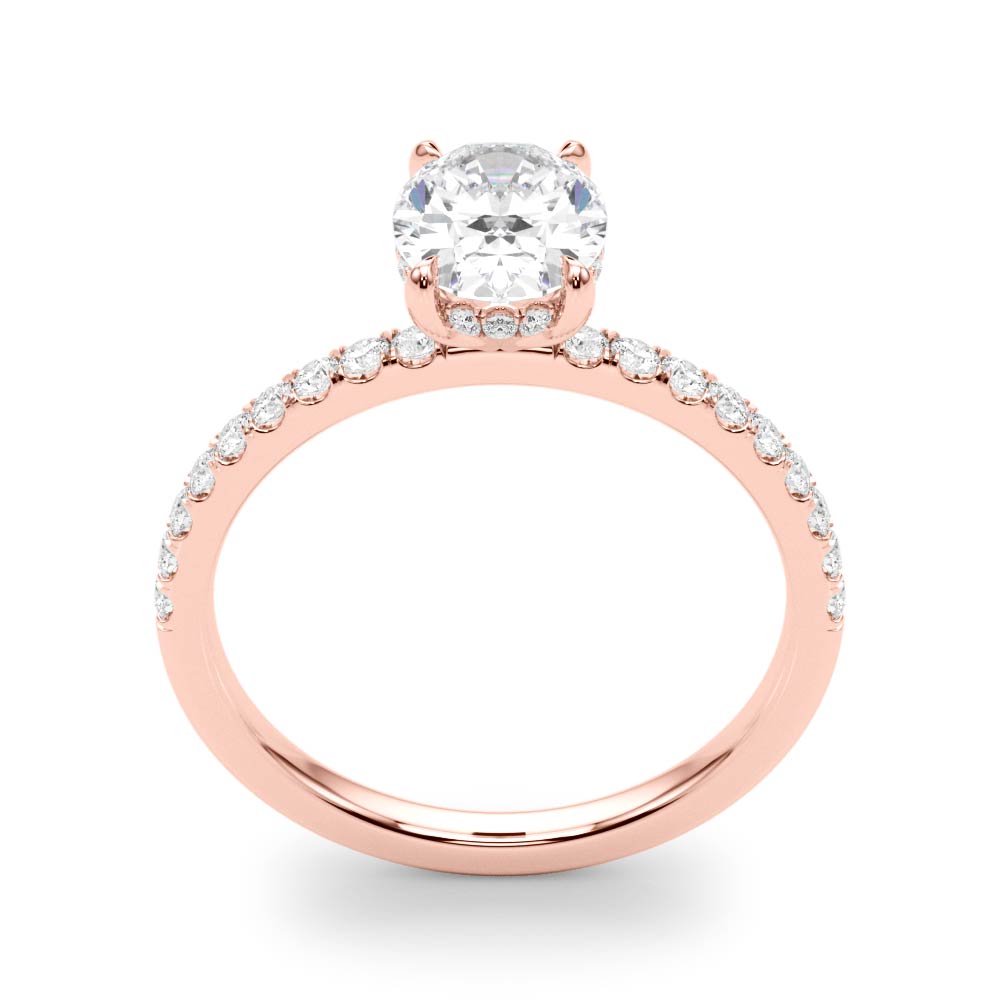 The Sarah Hidden Halo Engagement Ring, upright view