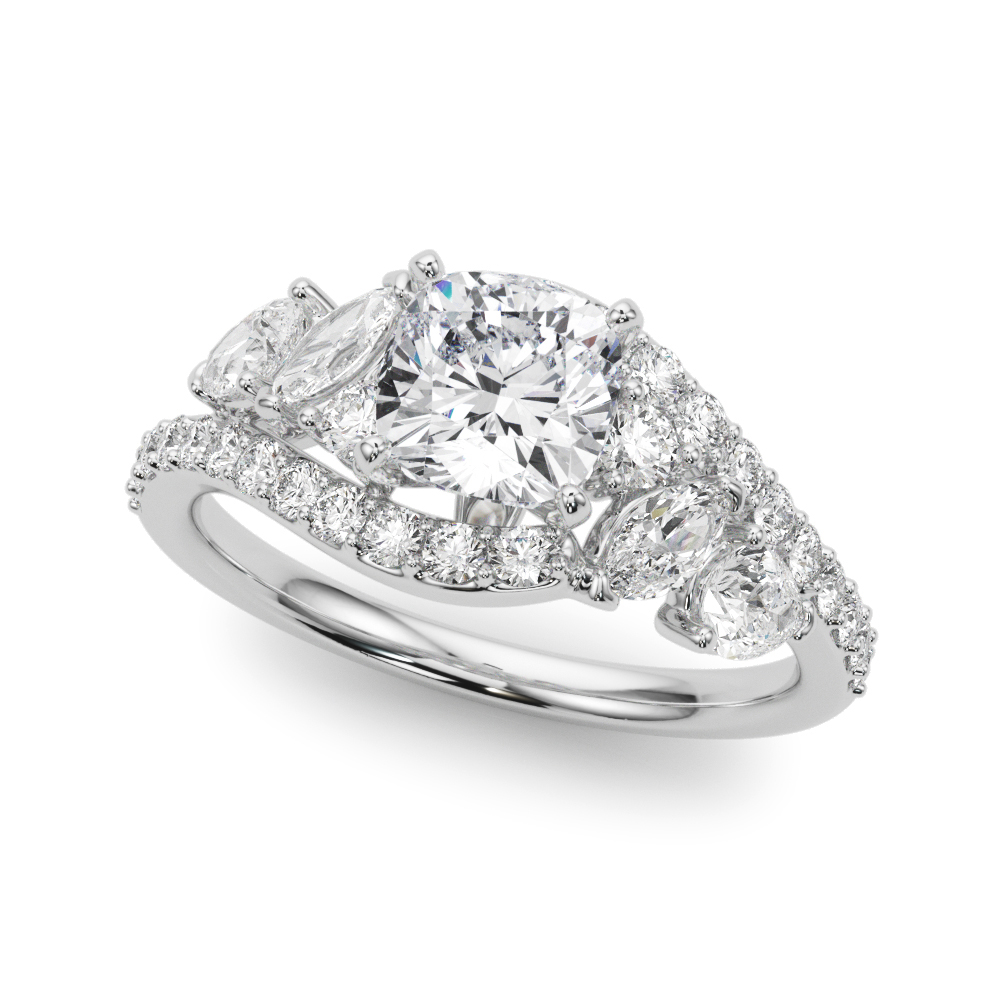 Bypass Multirow Marquise Shape Engagement Rings