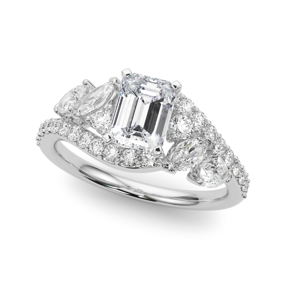 Bypass Multirow Marquise Shape Engagement Rings