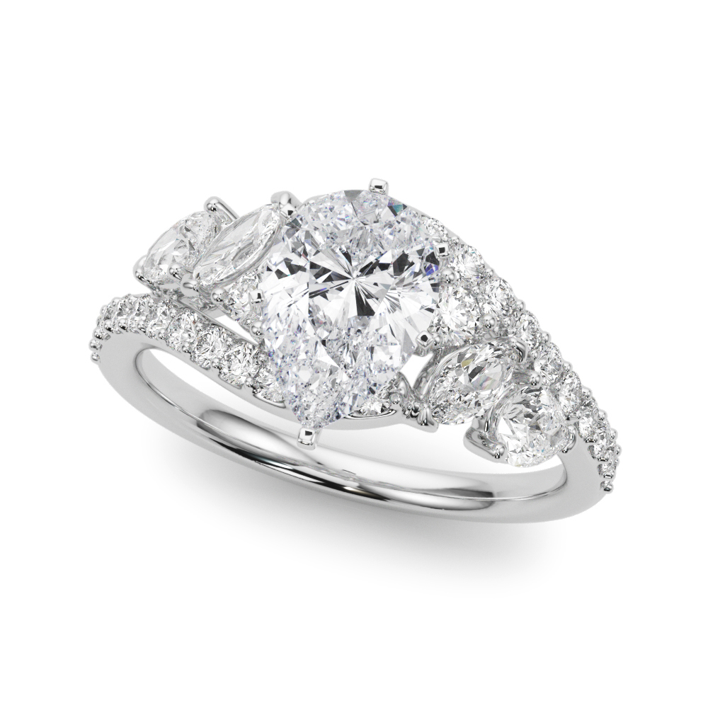 Bypass Multirow Marquise Shape Engagement Rings