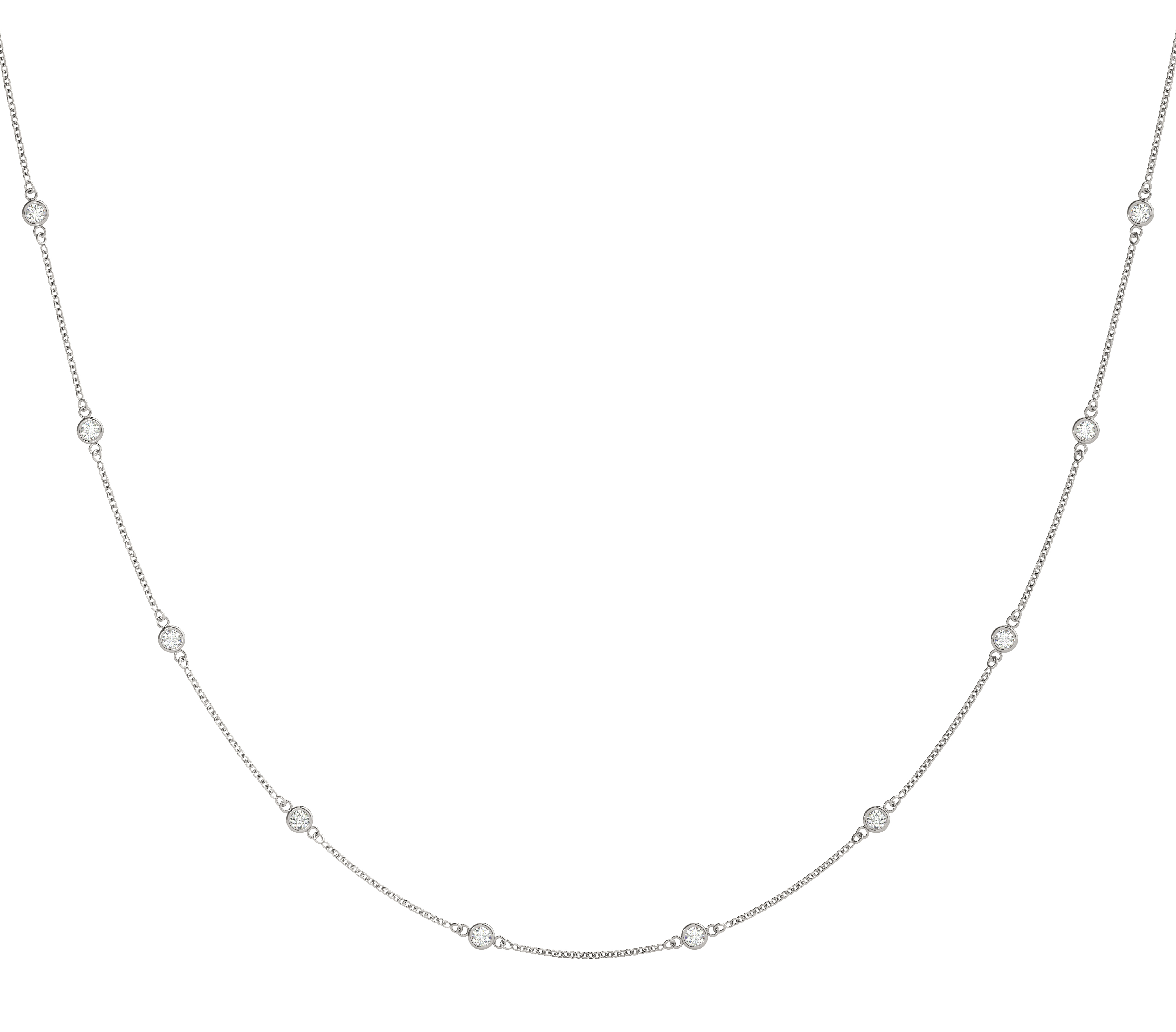 Bezel Set Stationary Necklace