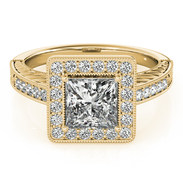 The Serena Halo Engagement Ring, set view