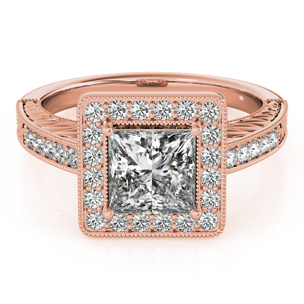 The Serena Halo Engagement Ring, set view