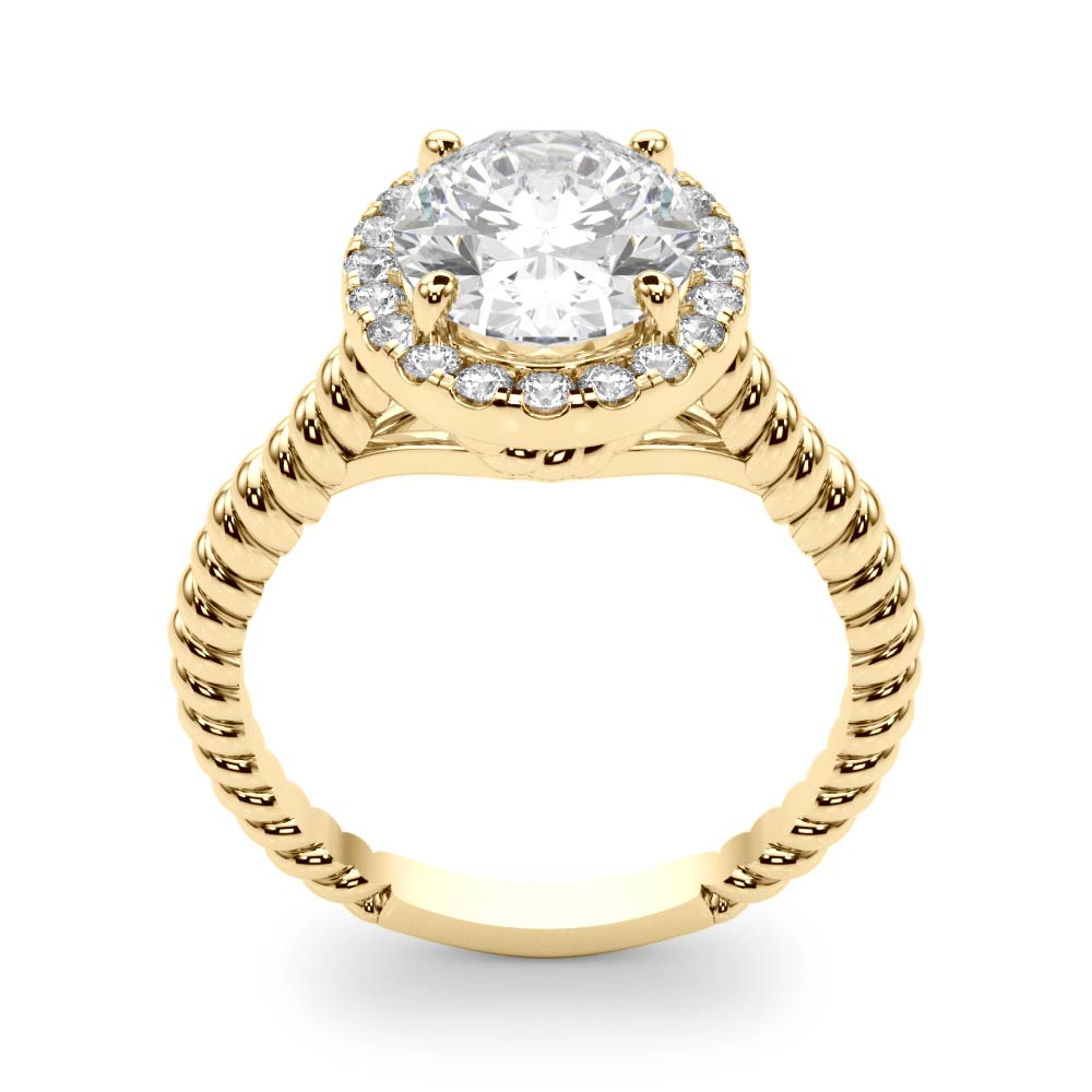 The Alessandra Halo Engagement Ring, upright view