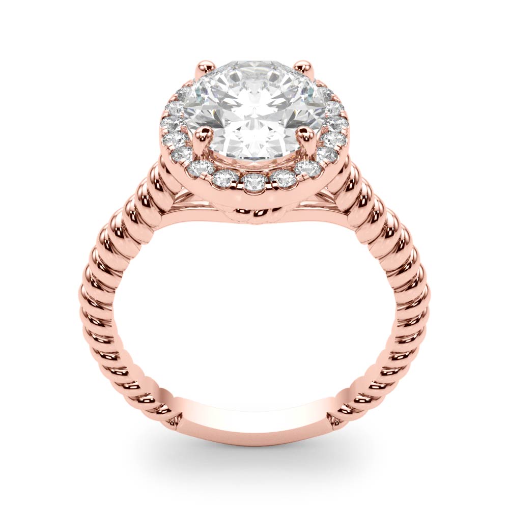 The Alessandra Halo Engagement Ring, upright view