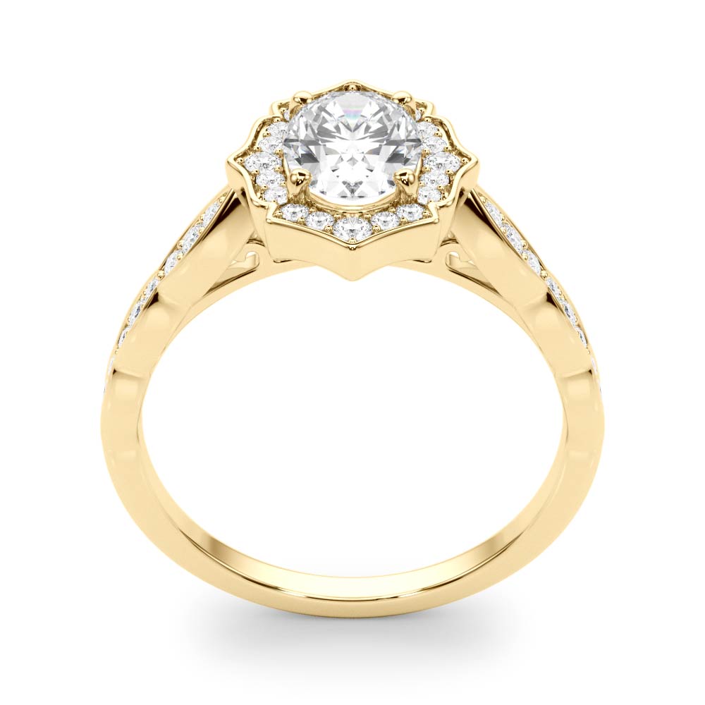 The Luna Halo Engagement Ring, upright view