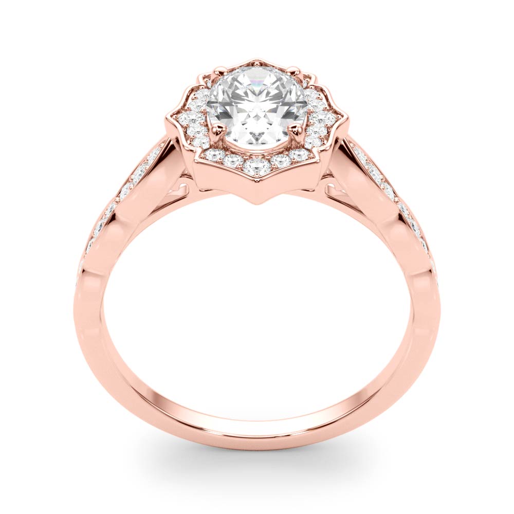 The Luna Halo Engagement Ring, upright view