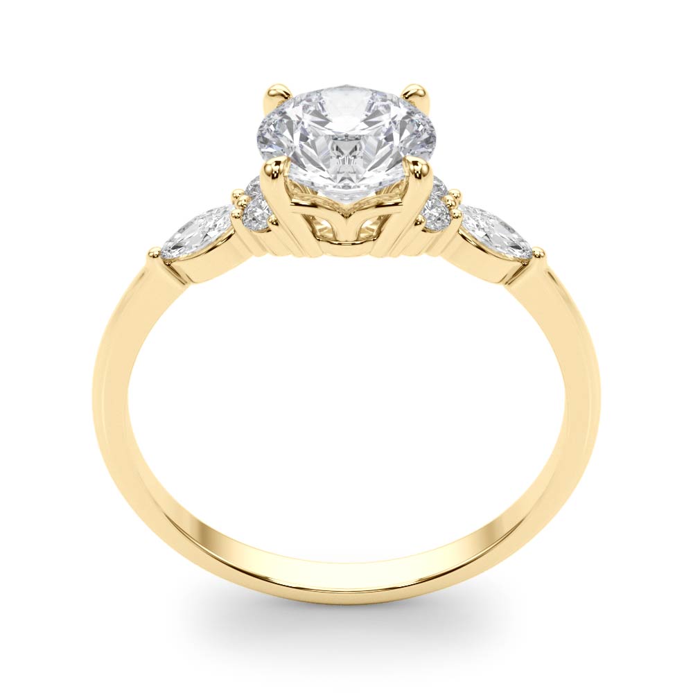 The Rowan Cluster Engagement Ring, upright view