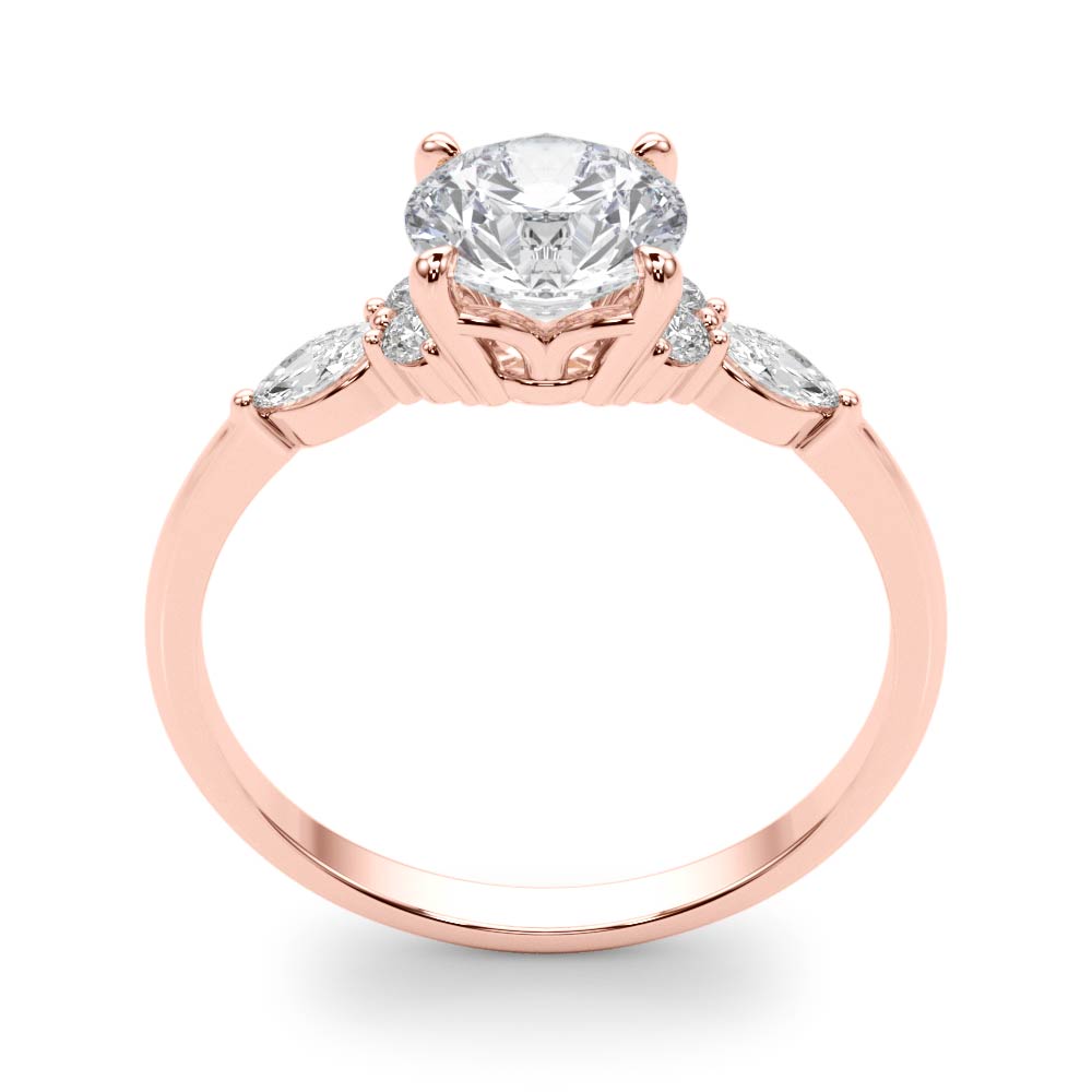 The Rowan Cluster Engagement Ring, upright view