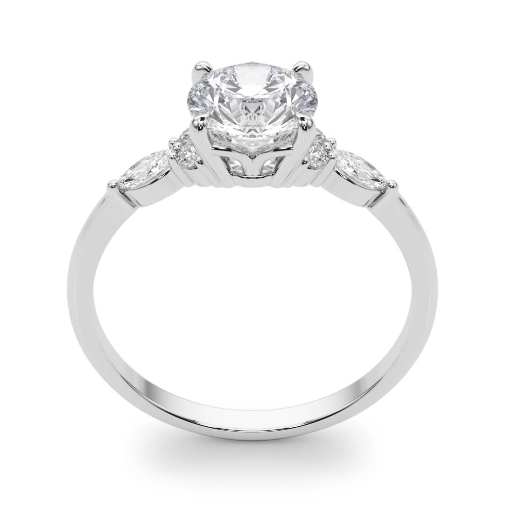 The Rowan Cluster Engagement Ring, upright view