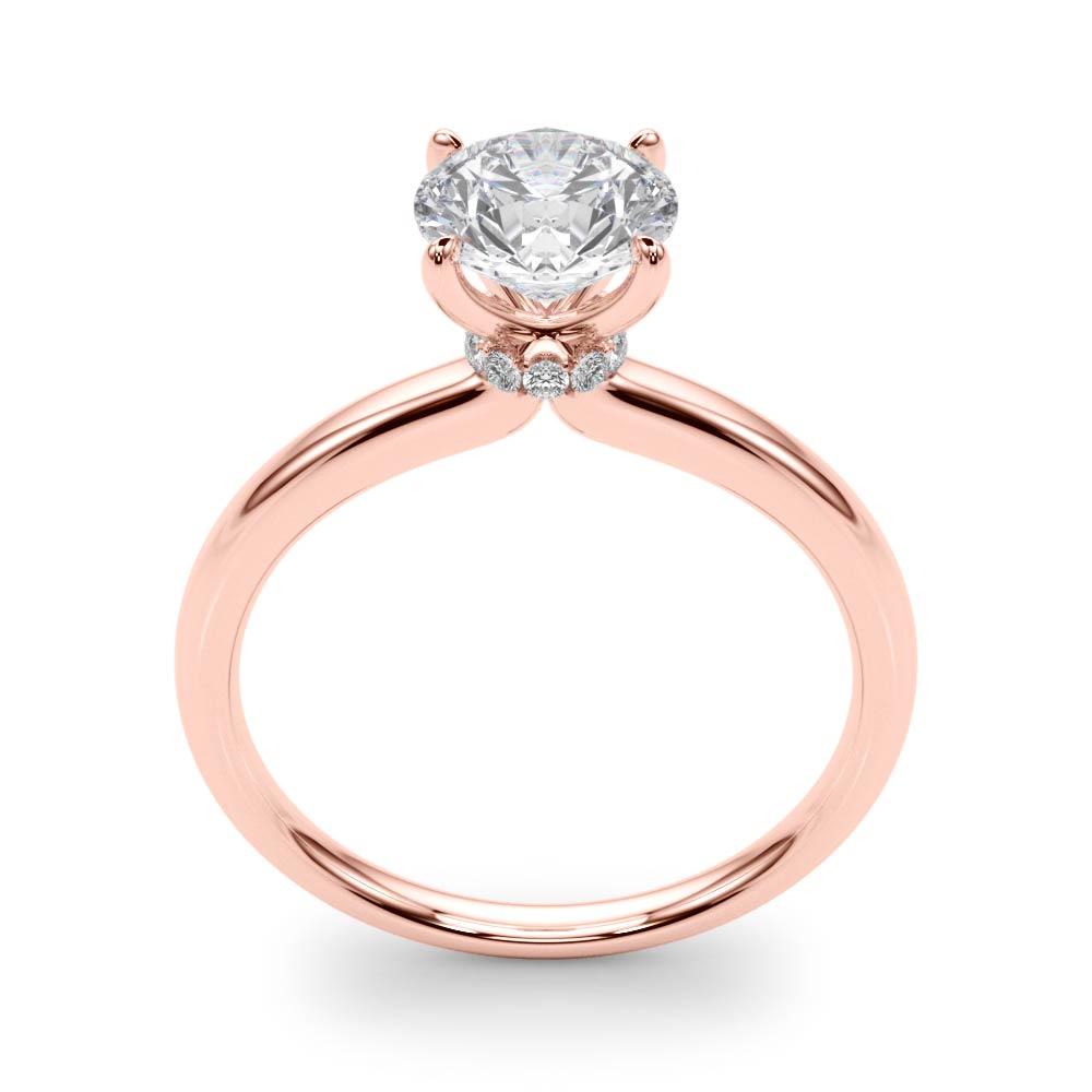 The Celeste Hidden Halo Engagement Ring, upright view