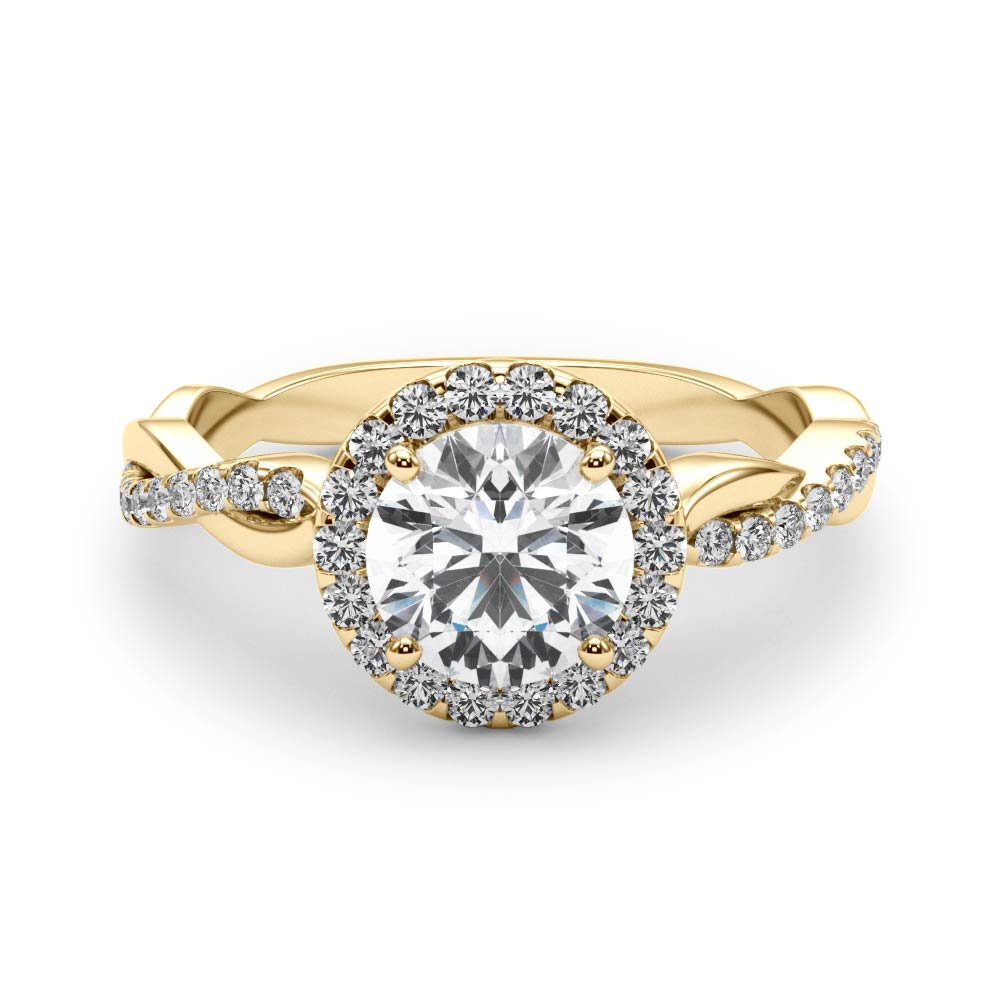 The Catalina Halo Engagement Ring, set view