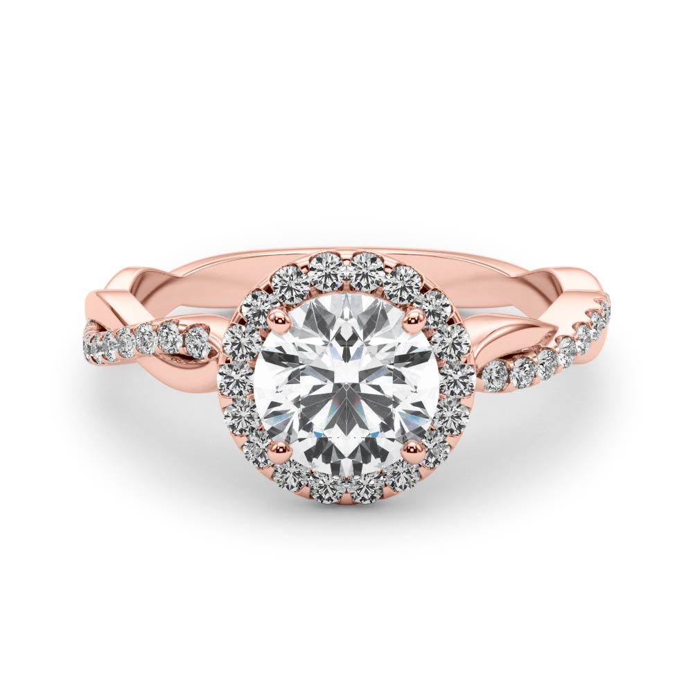 The Catalina Halo Engagement Ring, set view