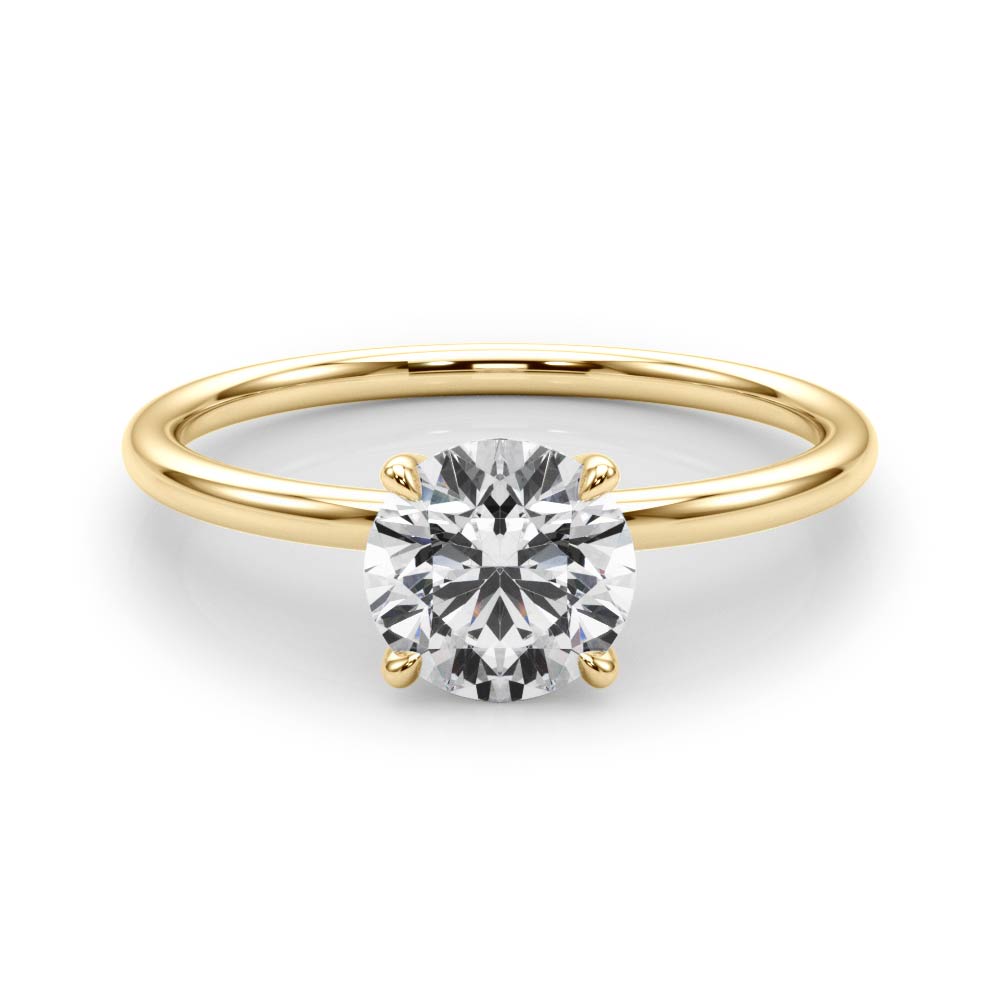 The Iris Solitaire Engagement Ring, set view