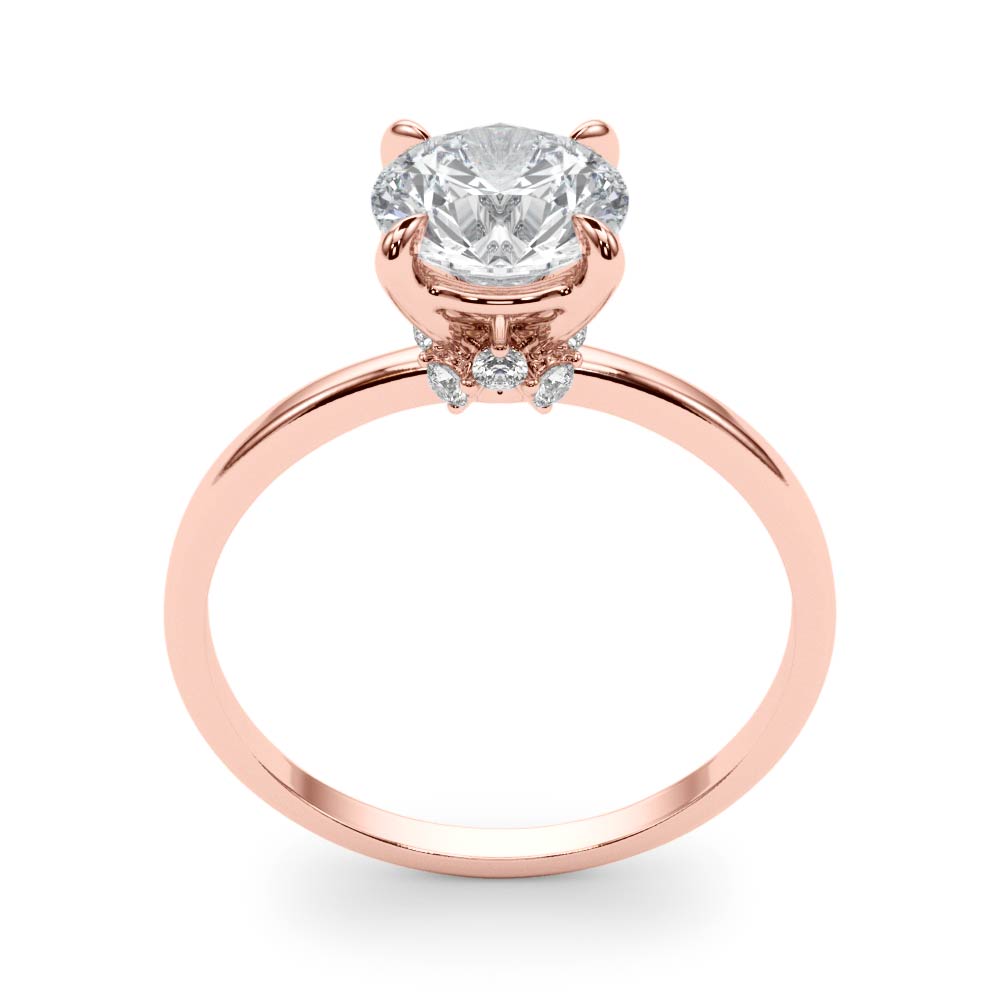 The Emilia Hidden Halo Engagement Ring, upright view