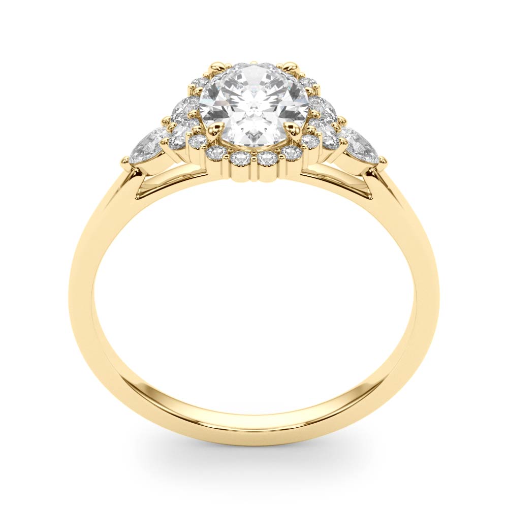 The Valentina Halo Engagement Ring, upright view