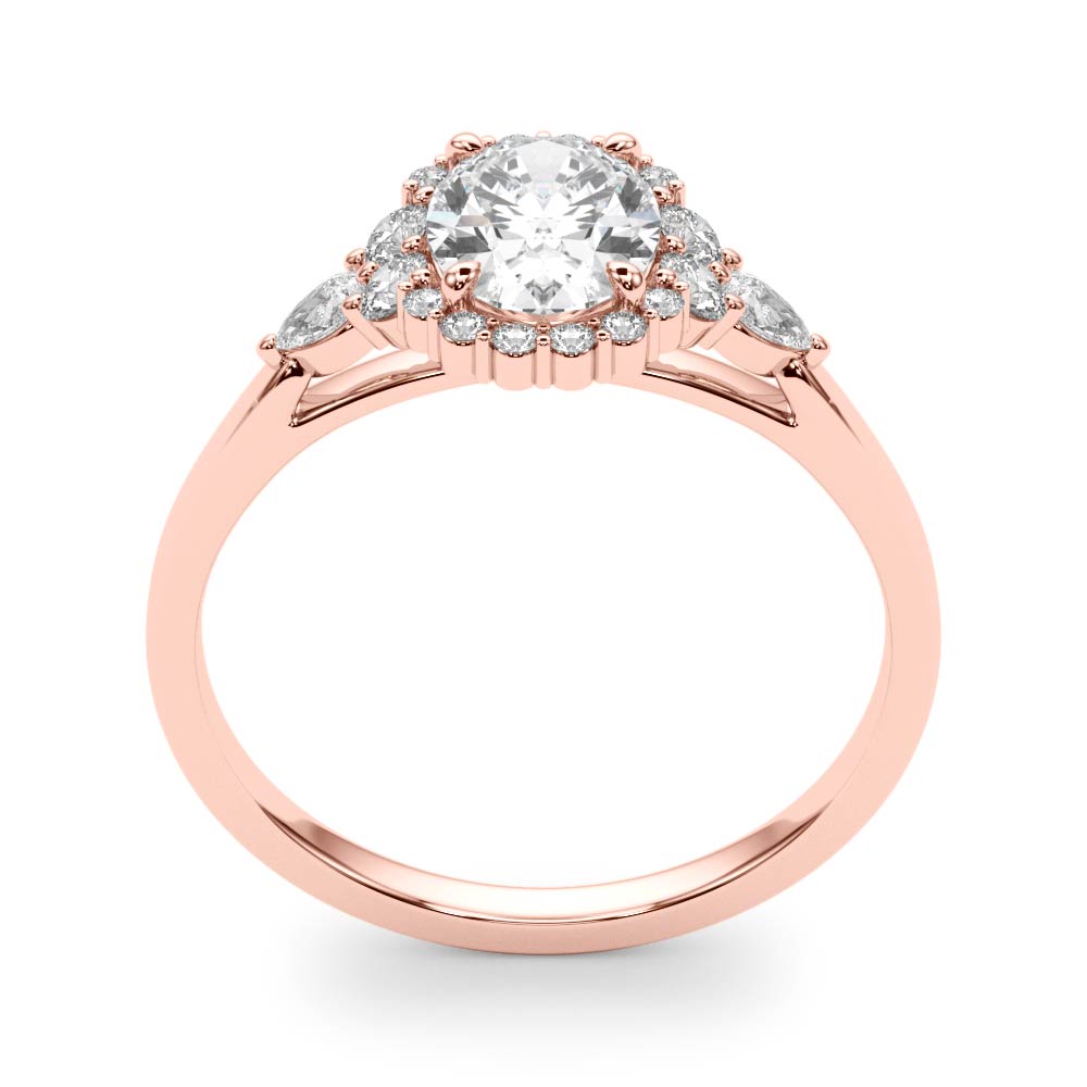 The Valentina Halo Engagement Ring, upright view
