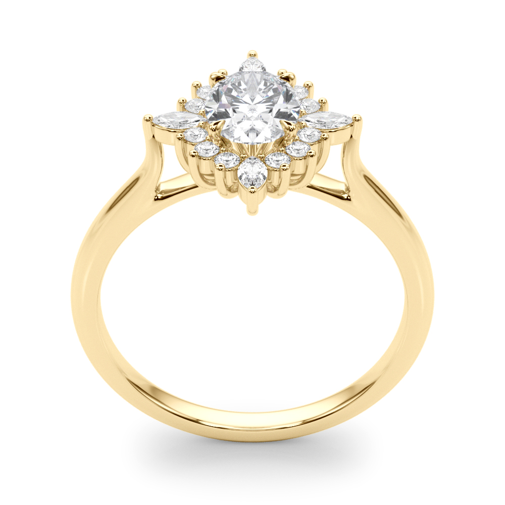 The Coralie Halo Engagement Ring, upright view