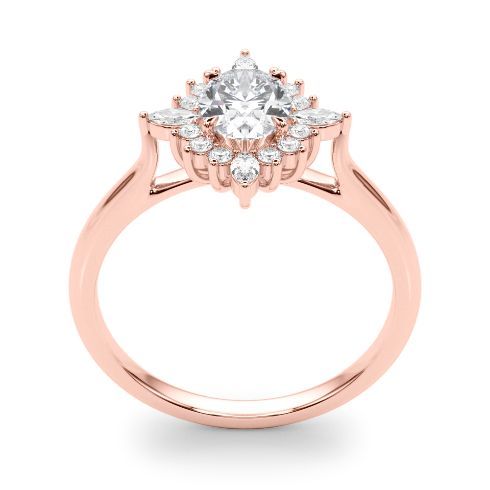 The Coralie Halo Engagement Ring, upright view