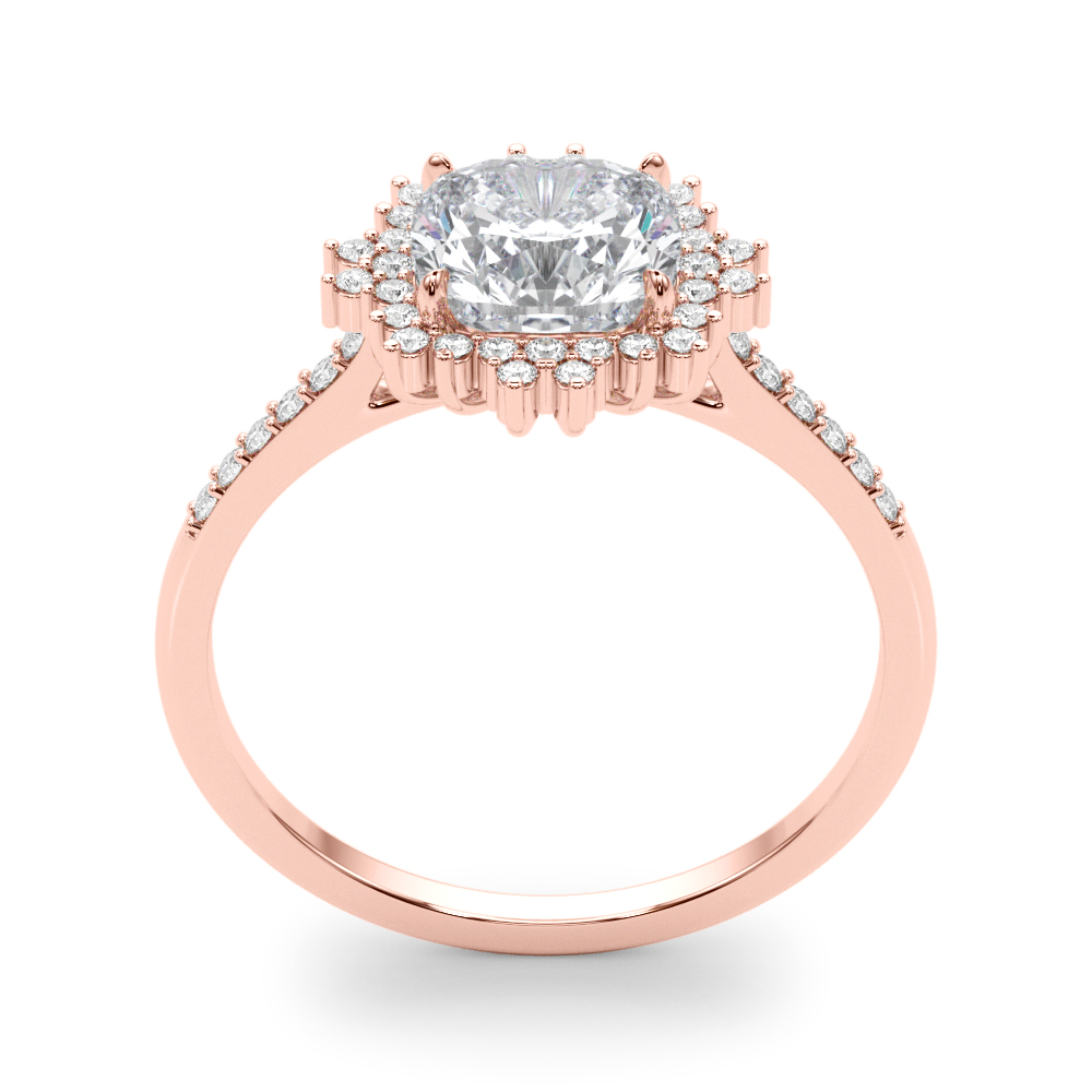 The Giselle Halo Engagement Ring, upright view
