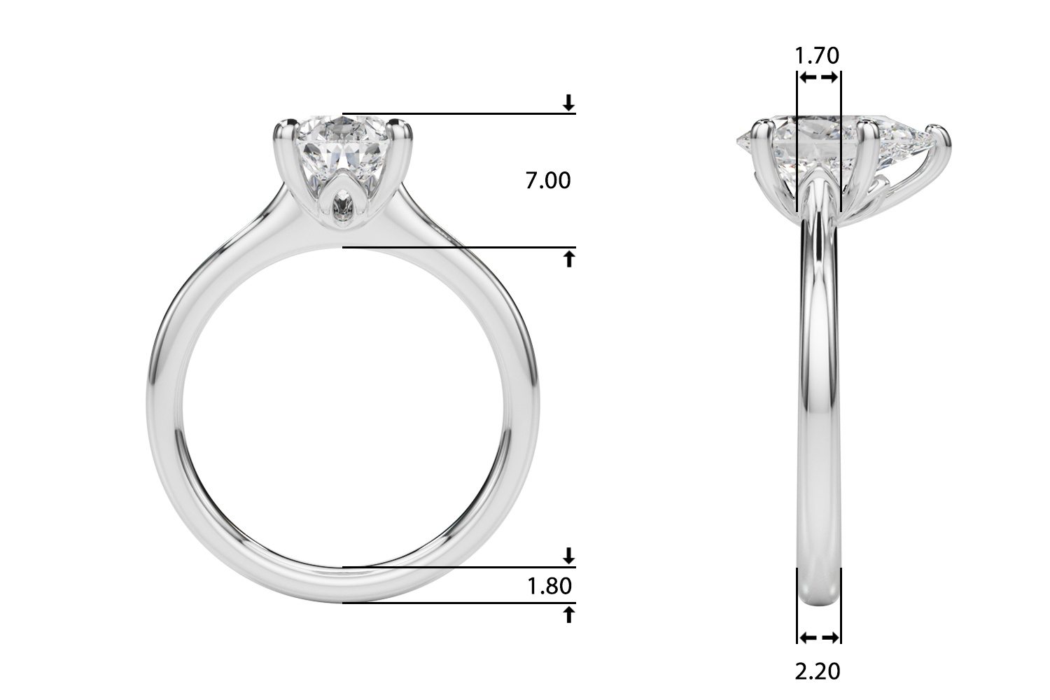 The Scarlett Solitaire Engagement Ring, upright view