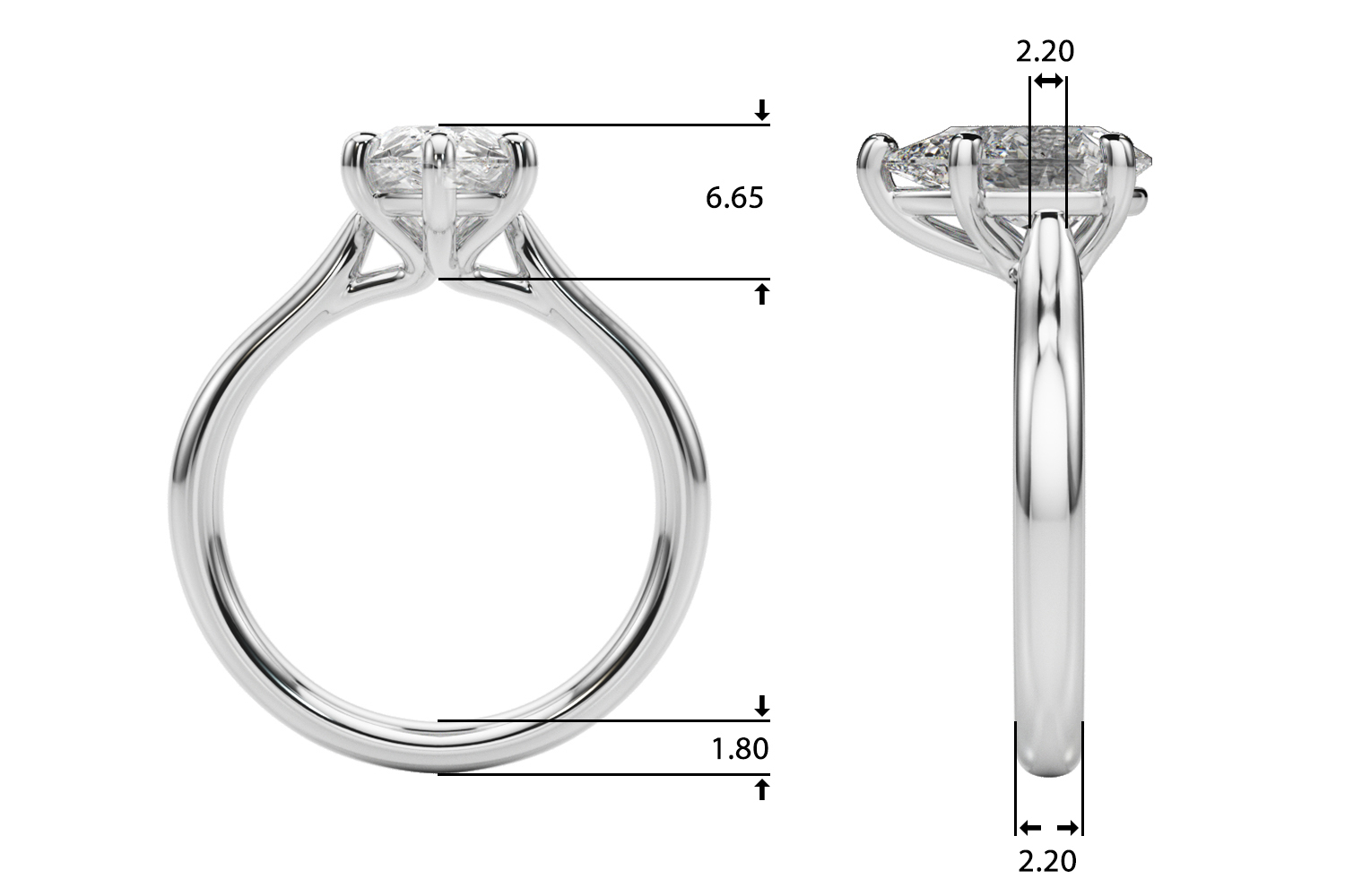 The Tabitha Solitaire Engagement Ring, upright view