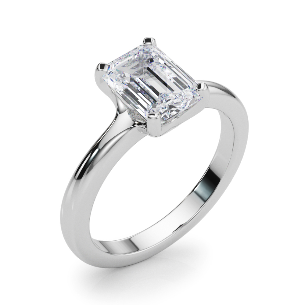 The Dorothea Solitaire Engagement Ring, angled view