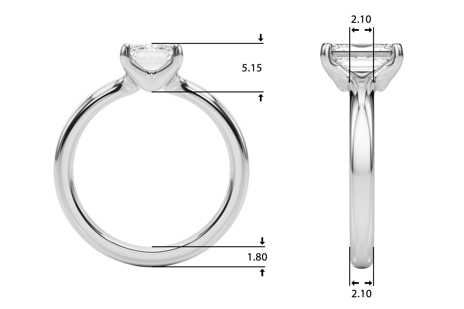 The Dorothea Solitaire Engagement Ring, upright view